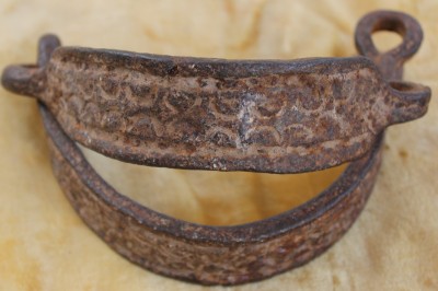 Pre Civil War Wrought Iron Slave Collar With Tooled Decoration