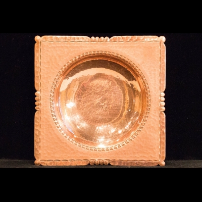 Hand Hammered High Gloss Copper Porringer Signed R B Reitz