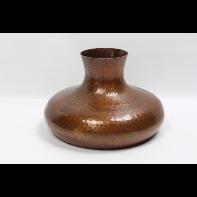 Signed Roycroft Arts & Crafts Hand Hammered Copper Gourd Squat Vase Model # 239