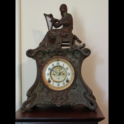 Art Nouveau Ansonia Miranda Clock Figure 1008 Circa 1895 - 1905